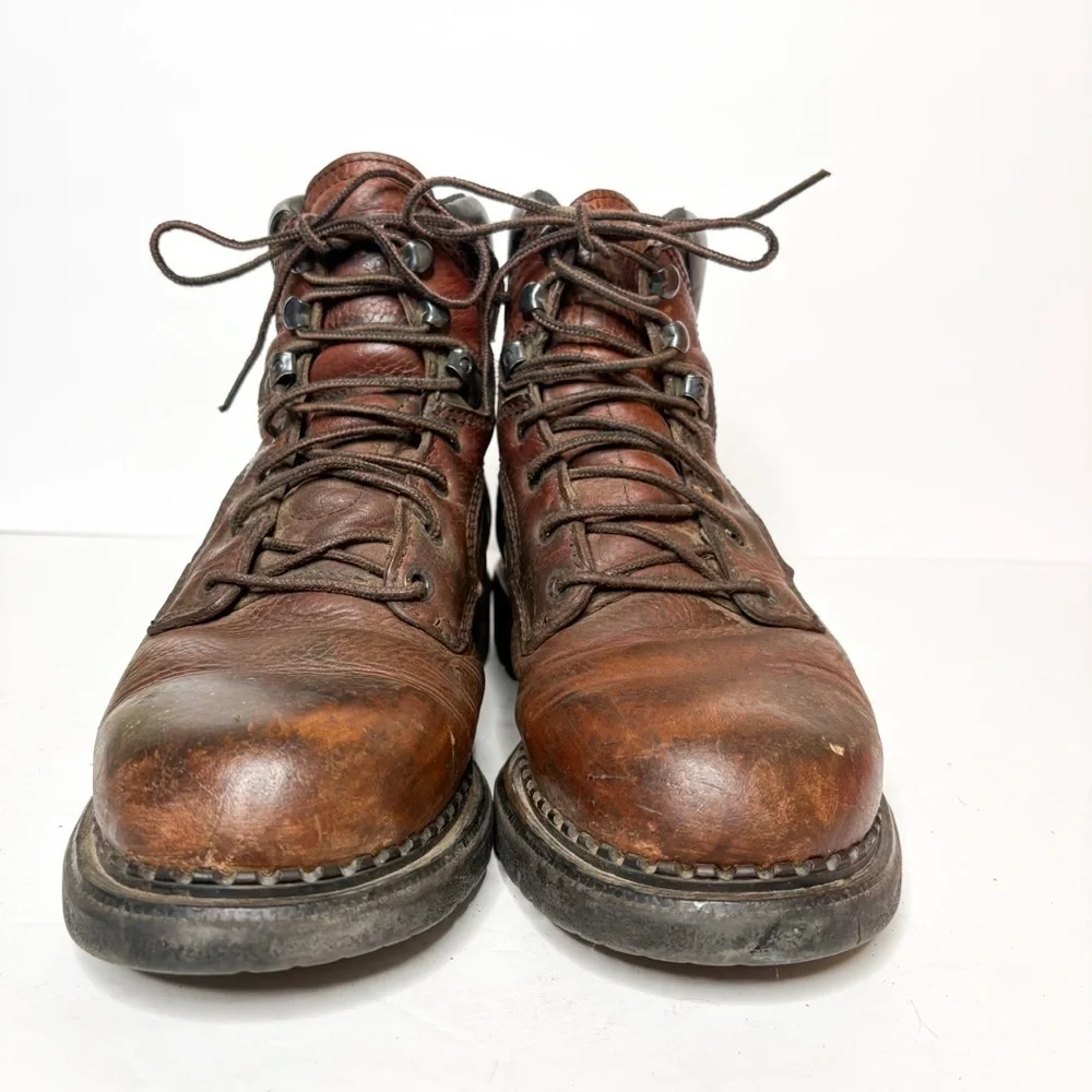 Red Wing Shoes Steel Toe Dark Brown Leather Boots Size 8.5 Men’s